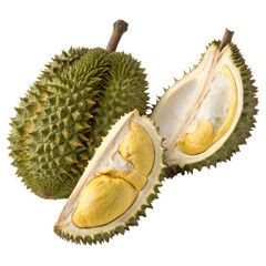 Obraz premium delicious durian on white background