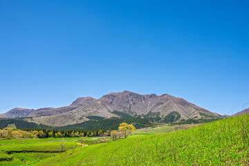 久住高原から望む九重連山の山並み