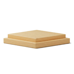 Minimalist light oak wood product display stand for clean and modern presentation
