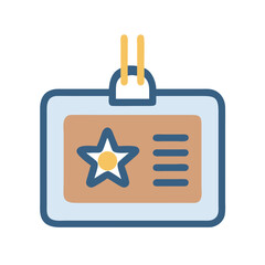 Identification Badge Vector Illustration Icon with a Star