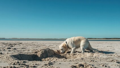Fototapeta premium dog on the beach