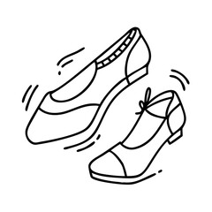 dance shoes icon, dance shoes line art - simple line art of dance shoes, perfect for dance shoes logos and icons