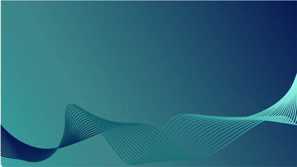 Abstract green and blue gradient flow wave line background