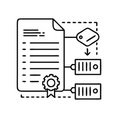 data labeling icon, data labeling line art - simple line art of data labeling, perfect for data labeling logos and icons