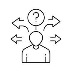 decision making icon, decision making line art - simple line art of decision making, perfect for decision making logos and icons
