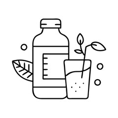 detox drink icon, detox drink line art - simple line art of detox drink, perfect for detox drink logos and icons