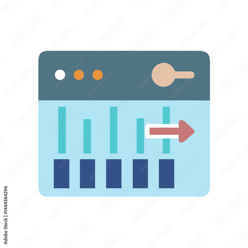Poster website settings panel with control and data bars