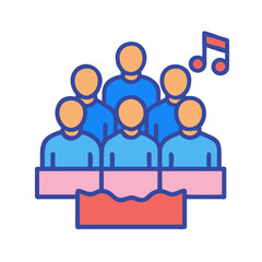 Choir vector icon illustration in modern style art