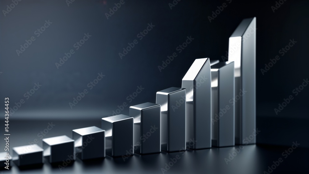Aufkleber visual representation of business progress showing growth and increasing performance