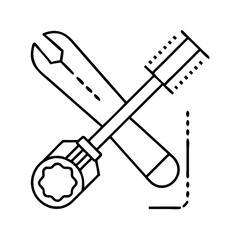 diy tools icon, diy tools line art - simple line art of diy tools, perfect for diy tools logos and icons