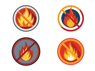 fire icon set vector use for warning