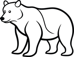bear line art vector design