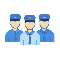 Group of three men in uniform illustration