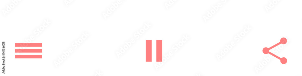 Poster music player interface element set