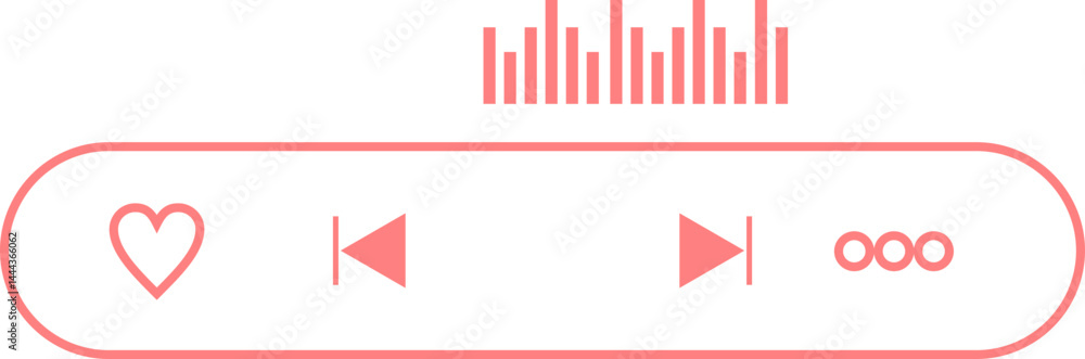 Poster music player interface element set