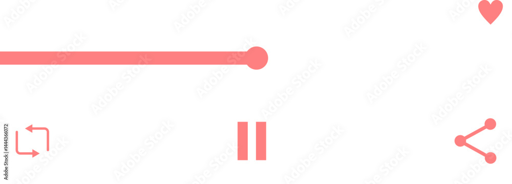 Poster music player interface element set