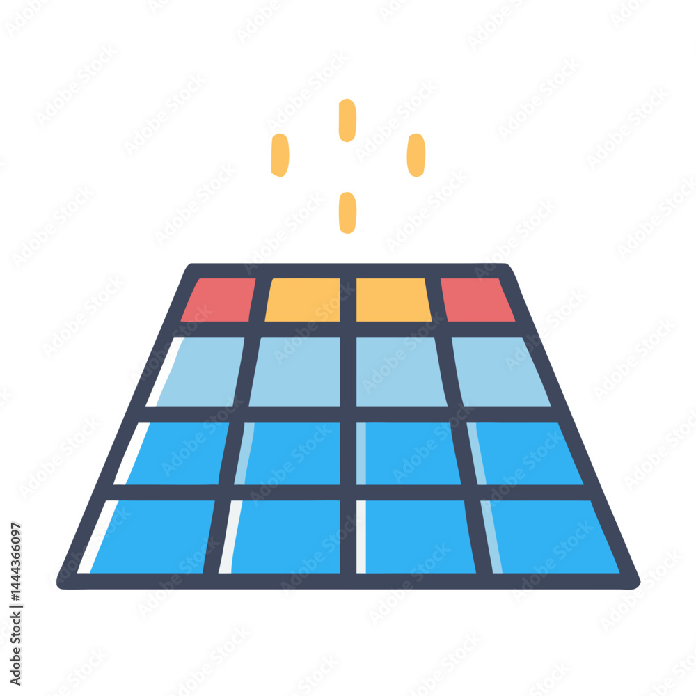 Aufkleber abstract grid with floating elements on black background