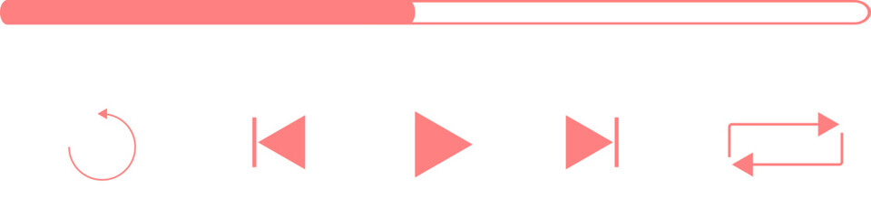 Music Player Interface Element Set