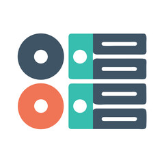 Obraz premium Modern data storage design with disks and server