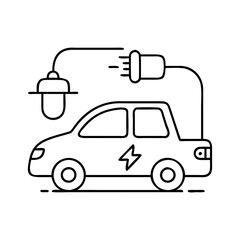 electric vehicles icon, electric vehicles line art - simple line art of electric vehicles, perfect for electric vehicles logos and icons