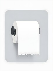 Toilet paper roll icon in flat style