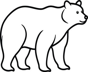 bear line art vector design