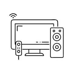 electronics icon, electronics line art - simple line art of electronics, perfect for electronics logos and icons