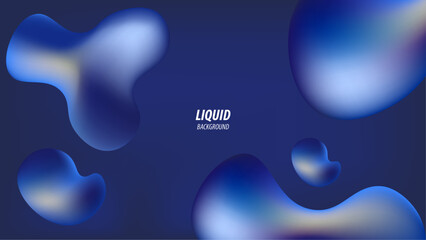 Realistic blue gradient liquid shapes background