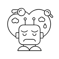 emotional ai icon, emotional ai line art - simple line art of emotional ai, perfect for emotional ai logos and icons