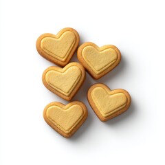 Heart shaped cookies isolated on white background