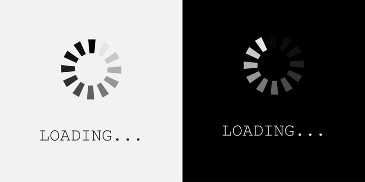 Art & Illustration
Vector loading icon in the shape of a circle consisting of small bars on a white and black background.