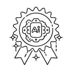 ethical ai badge icon, ethical ai badge line art - simple line art of ethical ai badge, perfect for ethical ai badge logos and icons