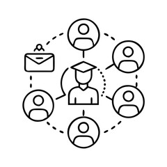 learning community icon, learning community line art - simple line art of learning community, perfect for learning community logos and icons