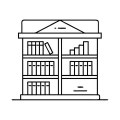 library icon, library line art - simple line art of library, perfect for library logos and icons