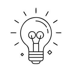 light bulb ideas icon, light bulb ideas line art - simple line art of light bulb ideas, perfect for light bulb ideas logos and icons