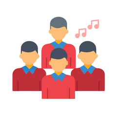 Choir or Ensemble Group Singing with Music Notes