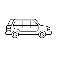 limousine icon, limousine line art - simple line art of limousine, perfect for limousine logos and icons