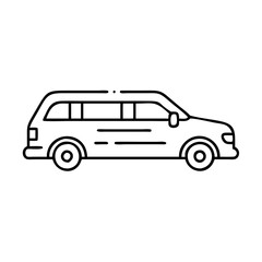 limousine icon, limousine line art - simple line art of limousine, perfect for limousine logos and icons