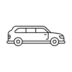 limousine icon, limousine line art - simple line art of limousine, perfect for limousine logos and icons