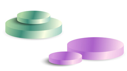 realistic green and purple podium icon design vector background