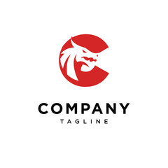 Letter C Dragon Logo Icon Vector