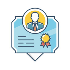 Certified professional icon on a certificate badge award