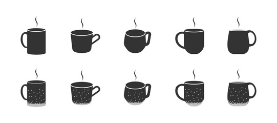 Mug vector icon on white background.