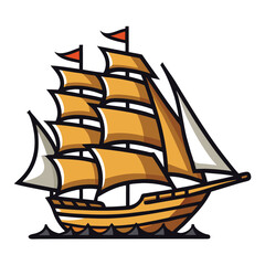 Windjammer icon isolated on white background