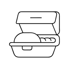 lunchbox icon, lunchbox line art - simple line art of lunchbox, perfect for lunchbox logos and icons