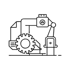 machinery icon, machinery line art - simple line art of machinery, perfect for machinery logos and icons