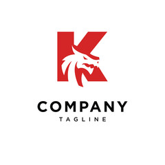 Letter K Dragon Logo Icon Vector