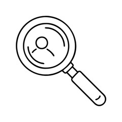 magnifying glass icon, magnifying glass line art - simple line art of magnifying glass, perfect for magnifying glass logos and icons
