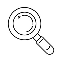 magnifying glass icon, magnifying glass line art - simple line art of magnifying glass, perfect for magnifying glass logos and icons