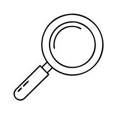 magnifying glass icon, magnifying glass line art - simple line art of magnifying glass, perfect for magnifying glass logos and icons